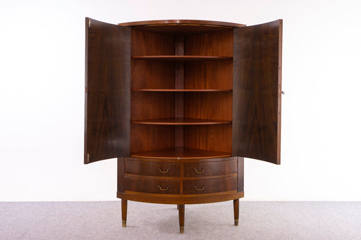 Walnut Danish Corner Cabinet - (326-023)