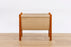 Danish Modern Teak and Canvas Magazine Rack - (D1533)