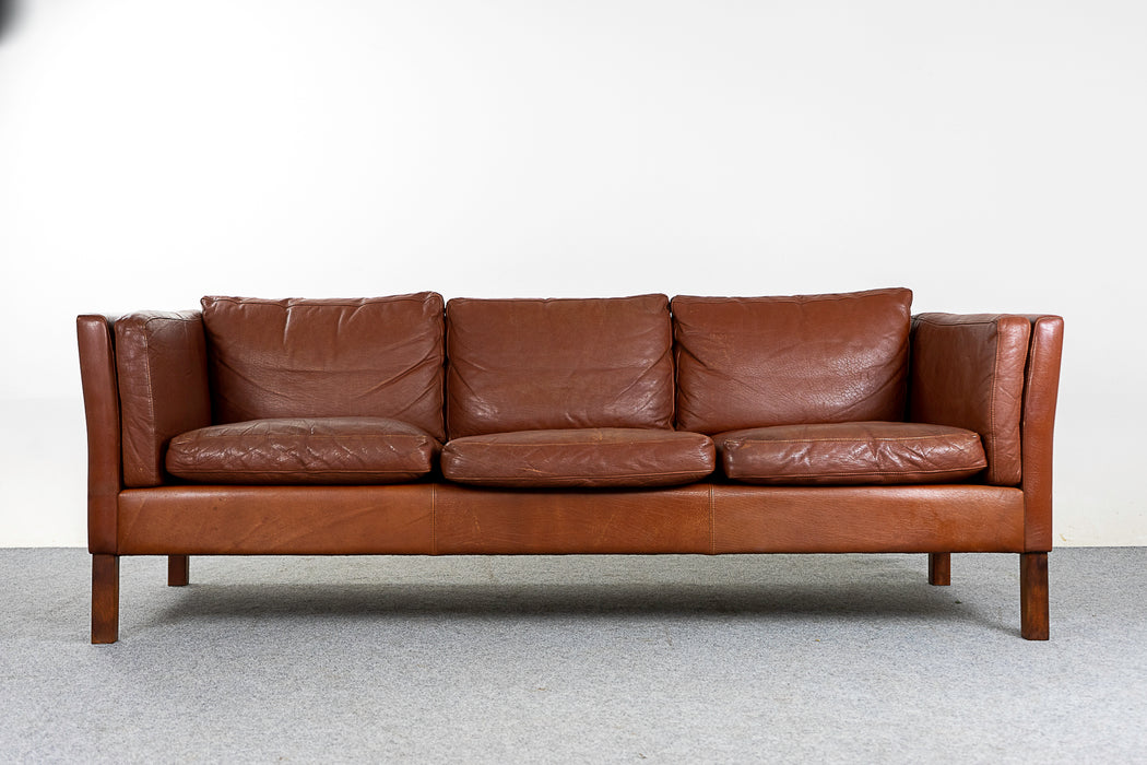Danish Modern Leather Sofa - (324-221)