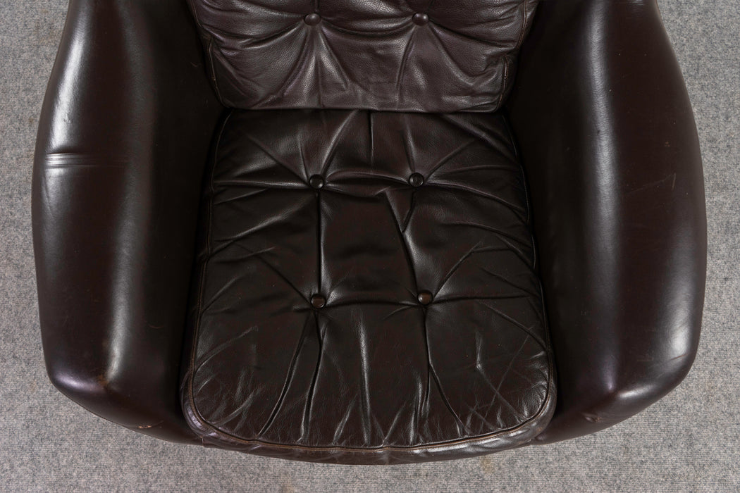 Leather Mid-Century Modern Swivel Chair - (325-007)