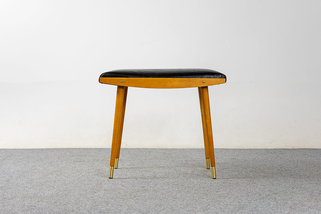 Danish Modern Oak & Leather Footstool - (321-169.1)