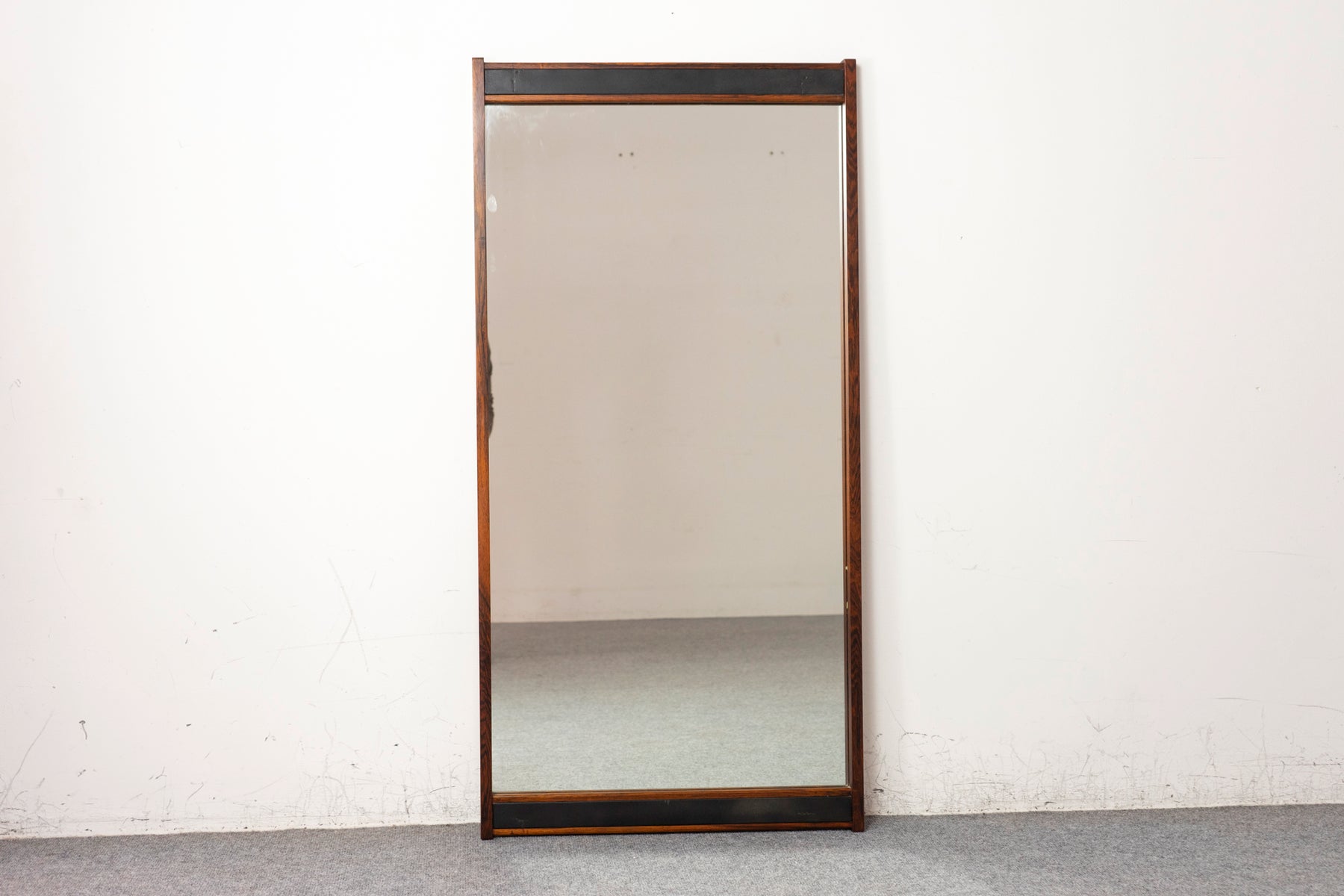 Rosewood & Leather Mirror - (326-161b)