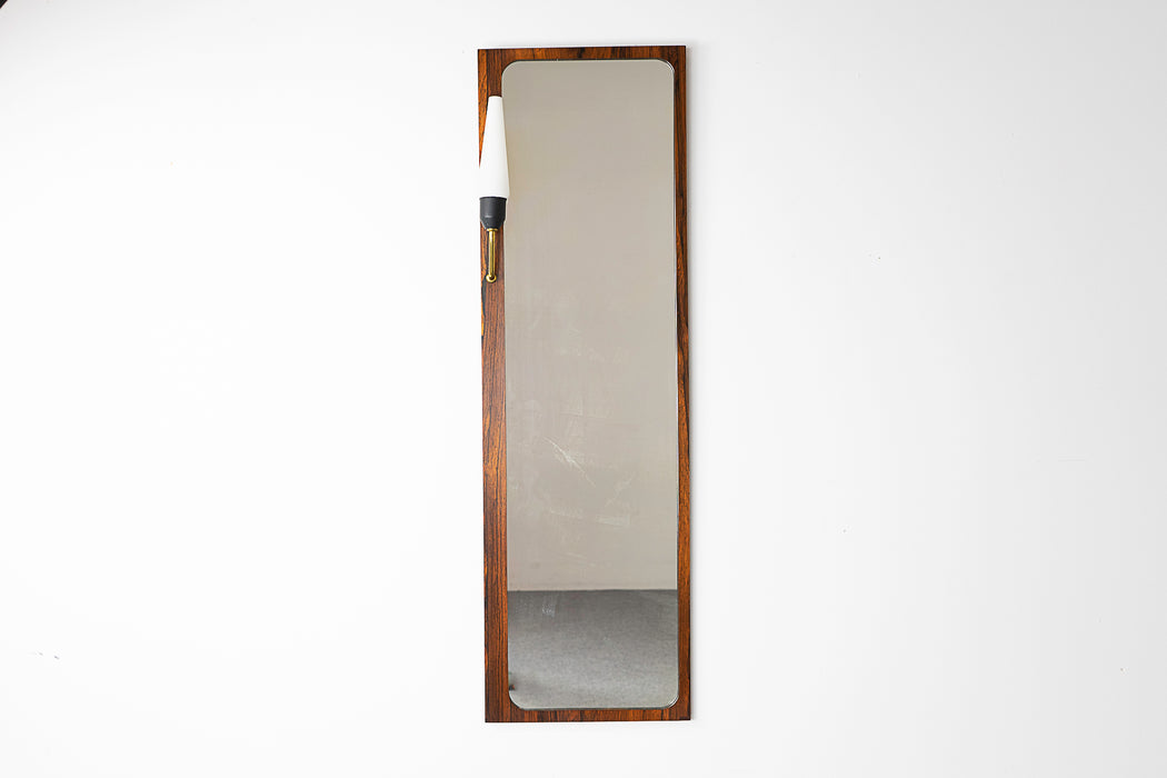 Mid-Century Rosewood Mirror with Light - (321-341.12)
