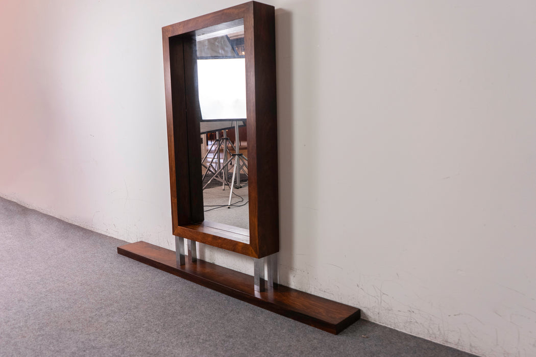 Rosewood Floating Shelf & Mirror - (325-129)