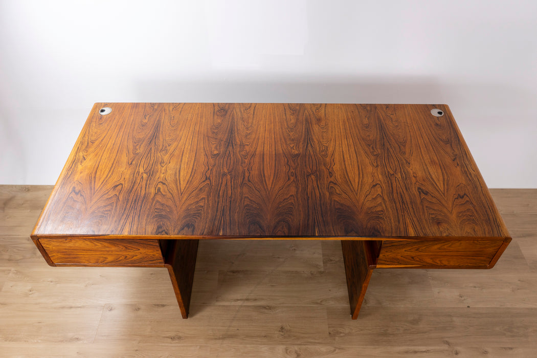 Danish Modern Rosewood Office Suite, Desk & Sideboard - (D1563)