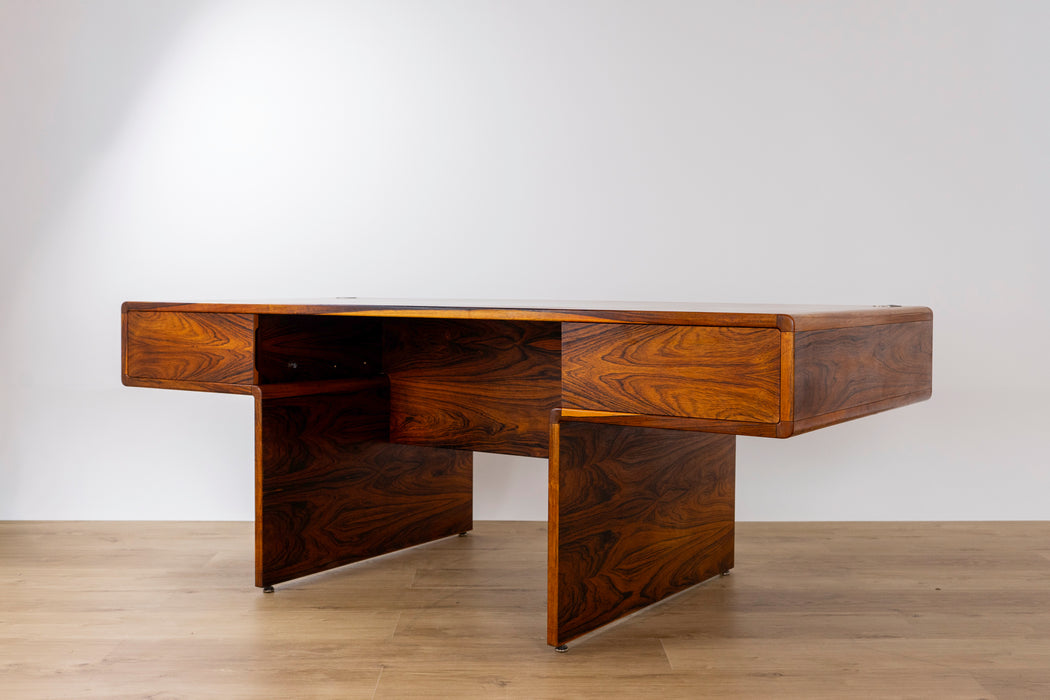 Danish Modern Rosewood Office Suite, Desk & Sideboard - (D1563)