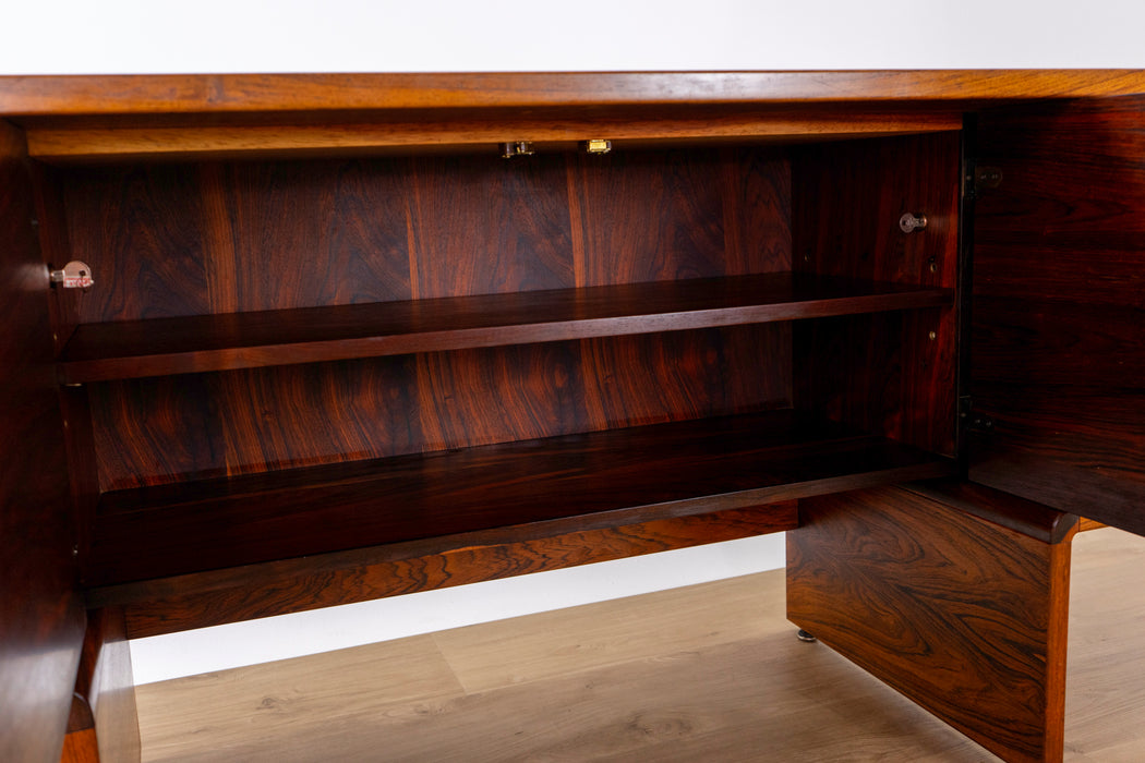 Danish Modern Rosewood Office Suite, Desk & Sideboard - (D1563)