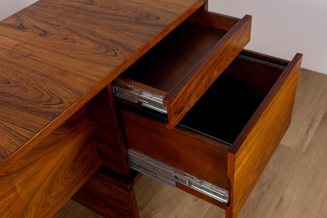 Danish Modern Rosewood Office Suite, Desk & Sideboard - (D1563)