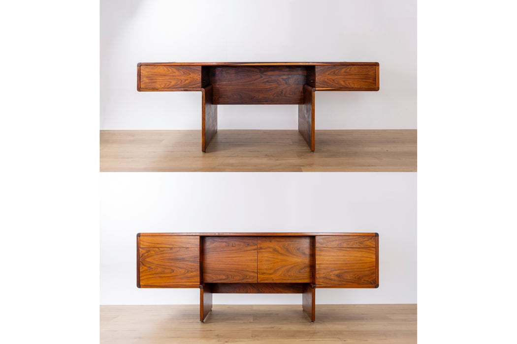 Danish Modern Rosewood Office Suite, Desk & Sideboard - (D1563)