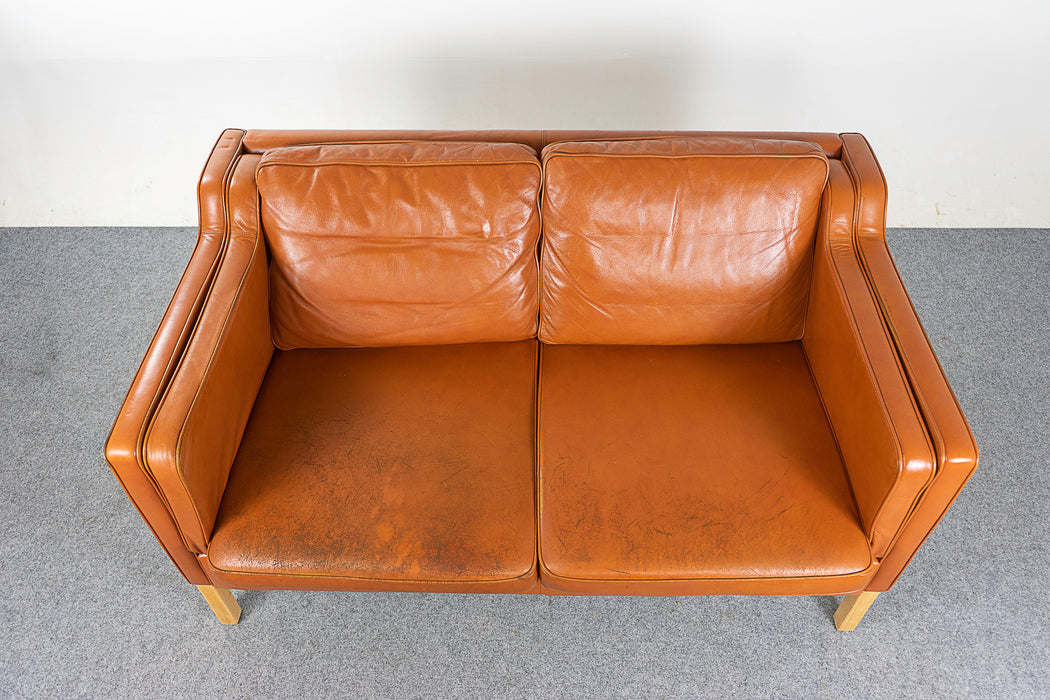 Danish Leather Loveseat by Stouby - (324-209)