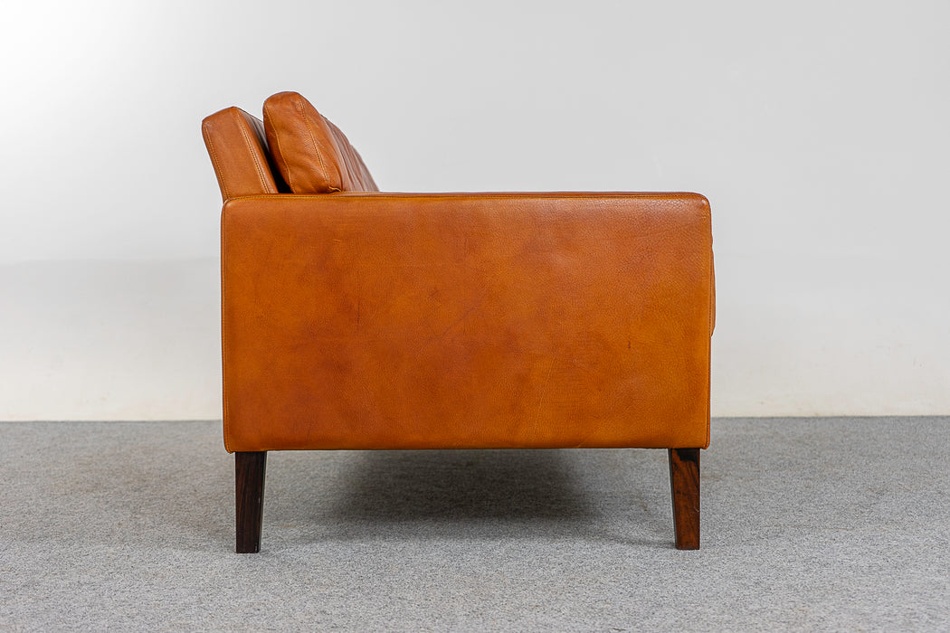 Danish Modern Loveseat Leather - (324-210)