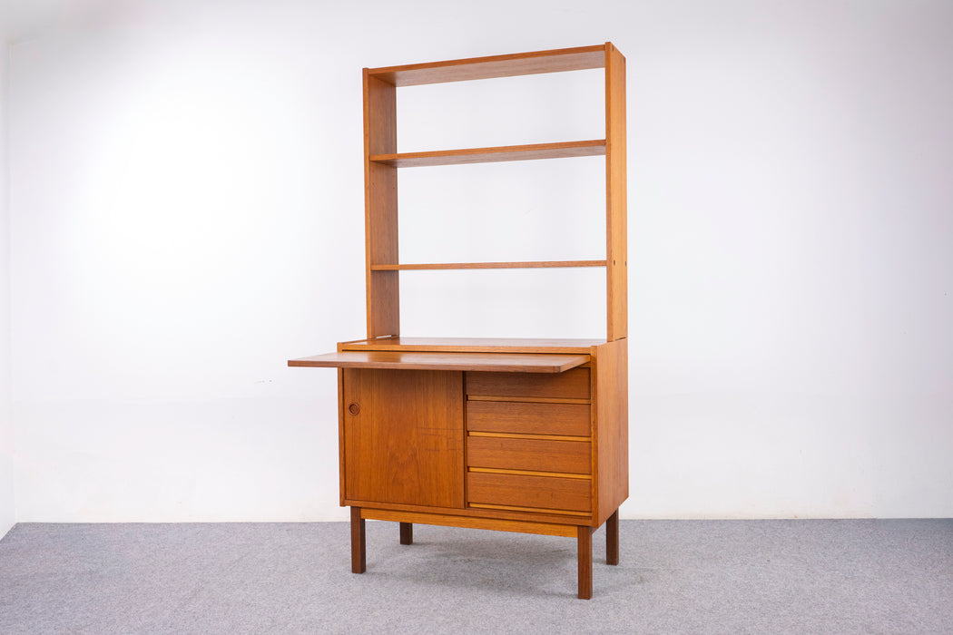 Danish Mid Century Teak Bookcase/Secretary - (327-042)