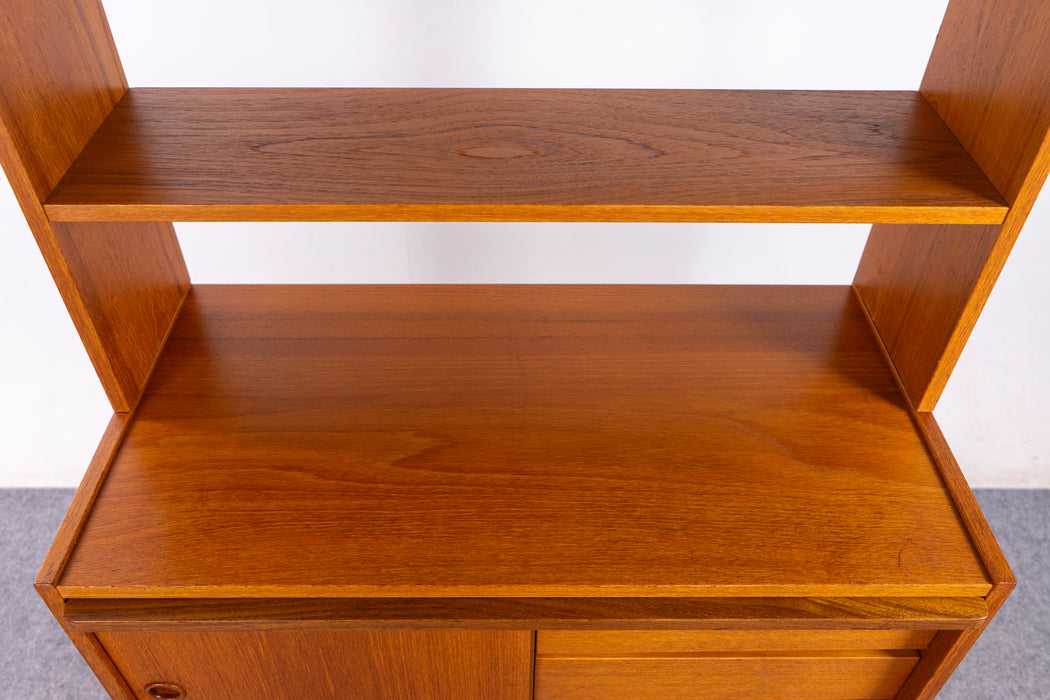 Danish Mid Century Teak Bookcase/Secretary - (327-042)