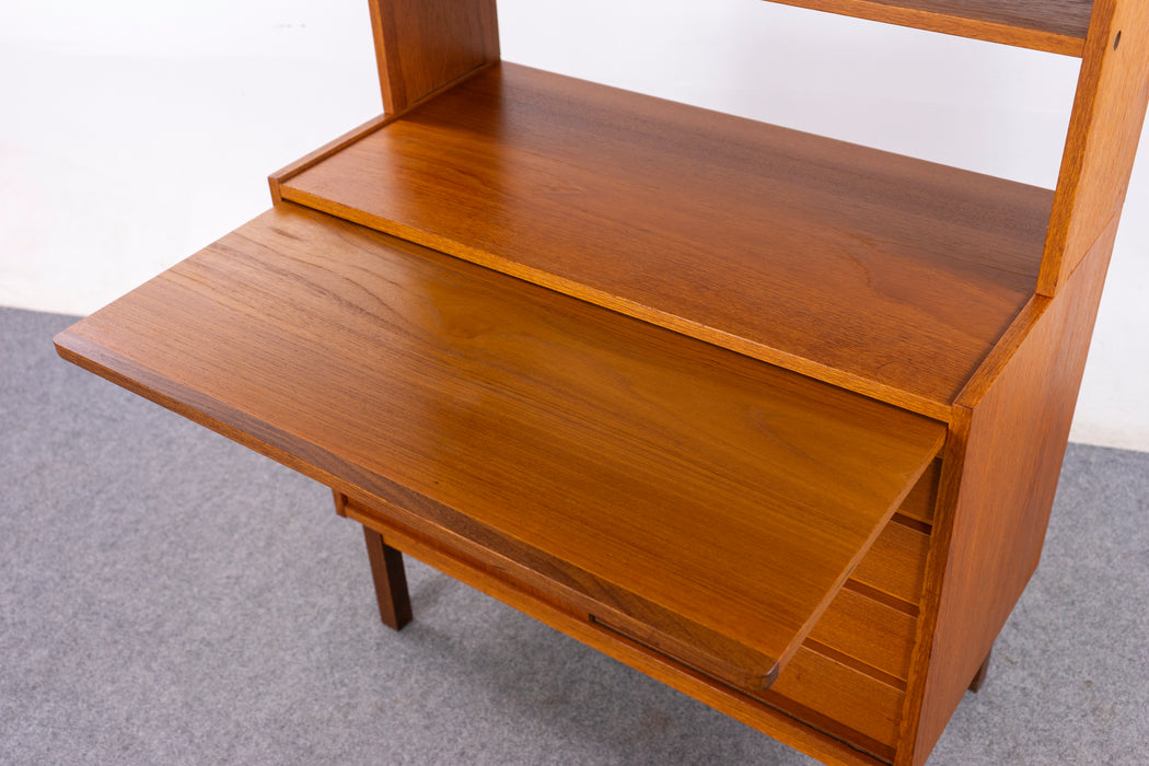 Danish Mid Century Teak Bookcase/Secretary - (327-042)
