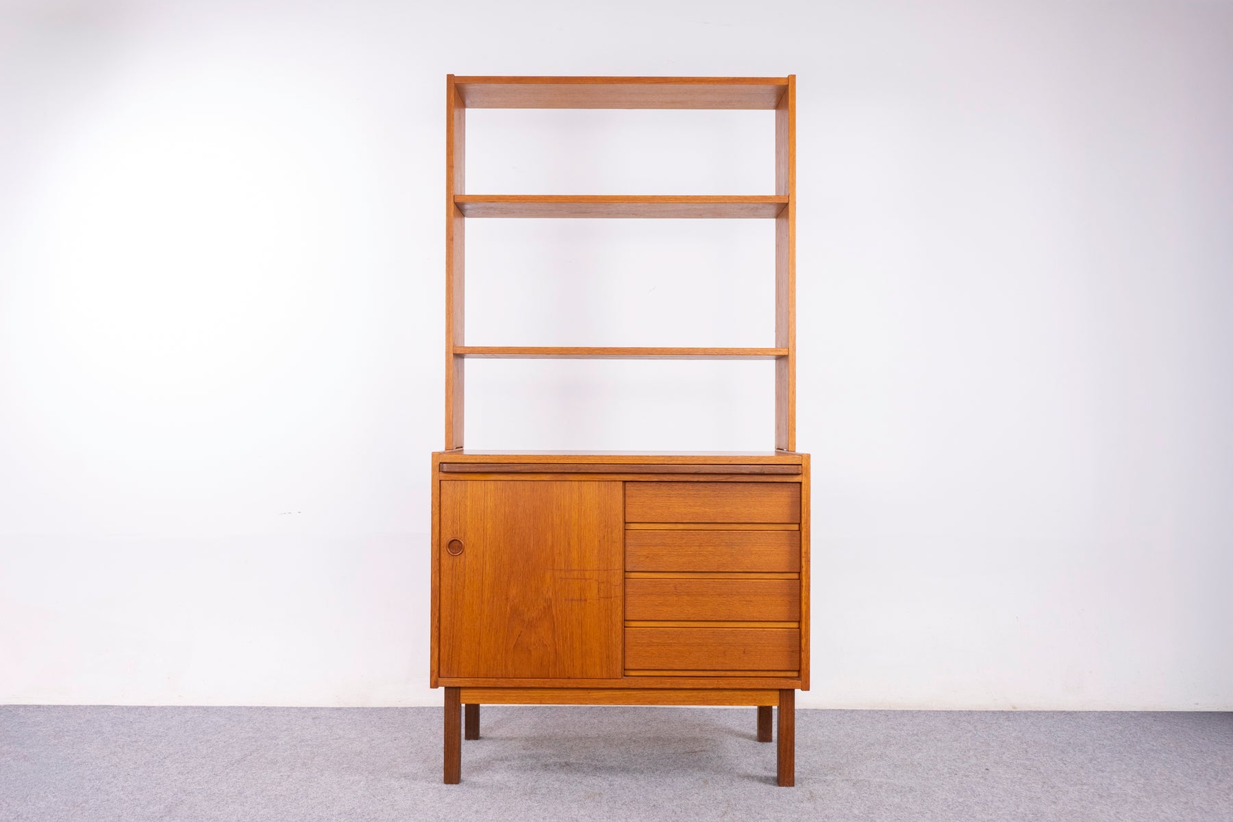 Danish Mid Century Teak Bookcase/Secretary - (327-042)