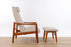 Danish Modern Teak Recliner Lounge Chair with Footstool - (D1556)