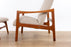 Danish Modern Teak Recliner Lounge Chair with Footstool - (D1556)