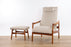 Danish Modern Teak Recliner Lounge Chair with Footstool - (D1556)