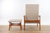 Danish Modern Teak Recliner Lounge Chair with Footstool - (D1556)