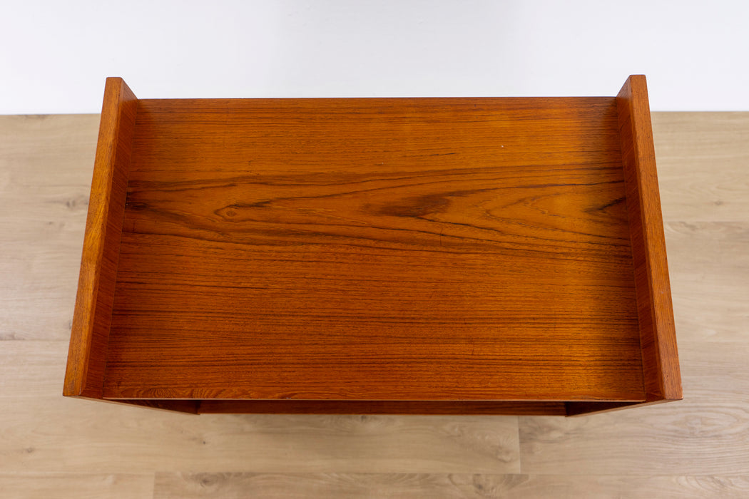 Danish Modern Teak Record Cabinet/Side Table - (D1557)