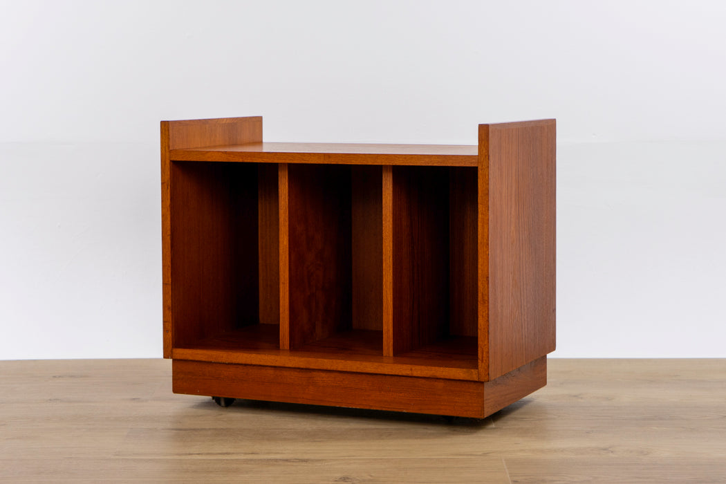 Danish Modern Teak Record Cabinet/Side Table - (D1557)