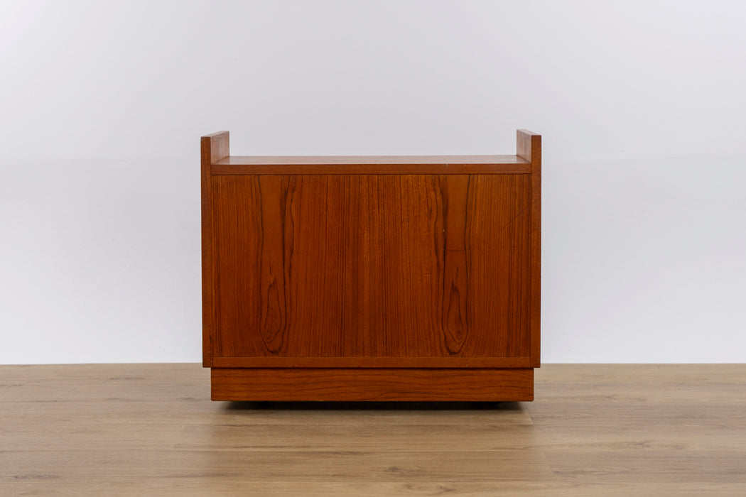 Danish Modern Teak Record Cabinet/Side Table - (D1557)