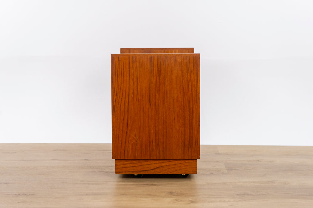 Danish Modern Teak Record Cabinet/Side Table - (D1557)