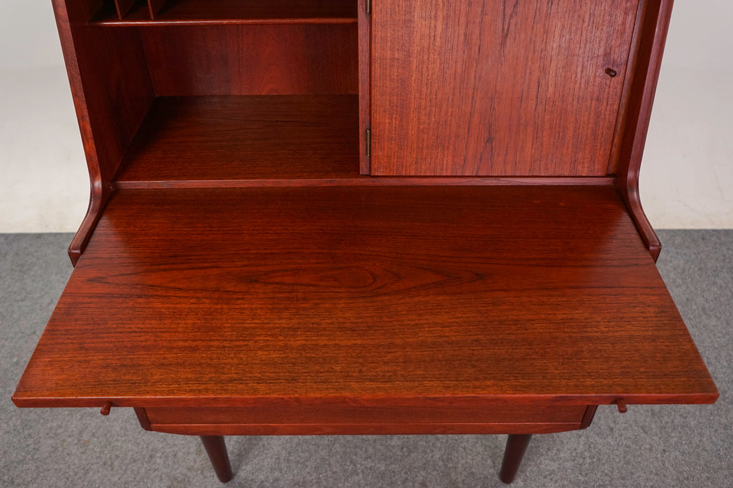 Teak Danish Secretary Desk  - (325-079)