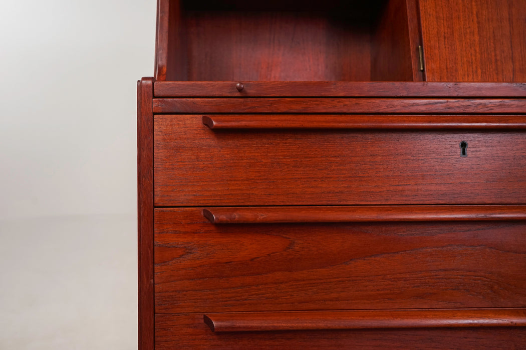 Teak Danish Secretary Desk  - (325-079)