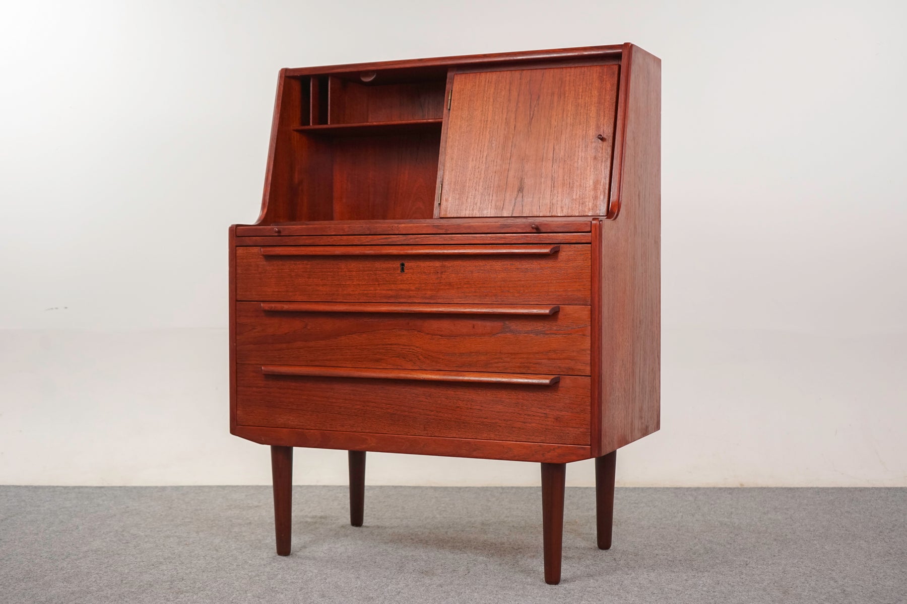 Teak Danish Secretary Desk  - (325-079)