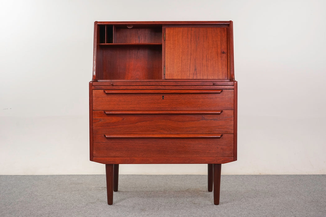 Teak Danish Secretary Desk  - (325-079)