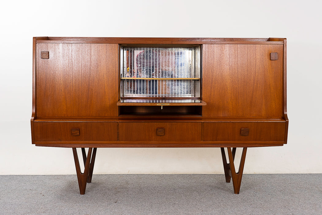 Teak Danish Sideboard with Bar - (D1282)