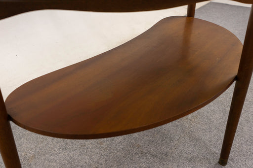 Walnut & Glass Danish Side Table - (325-004)