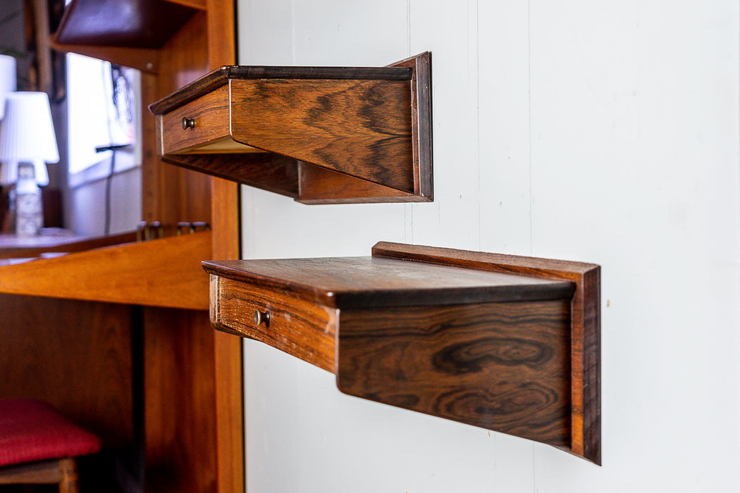 Rosewood Wall Mount Bedside Pair - (D961)