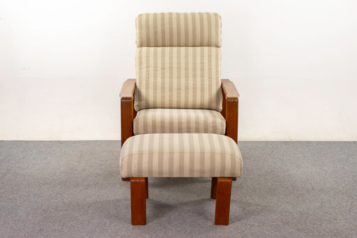 Teak Danish Lounger & Footstool - (D1313)
