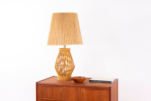 Mid-Century Modern Rattan Table Lamp (D1543)