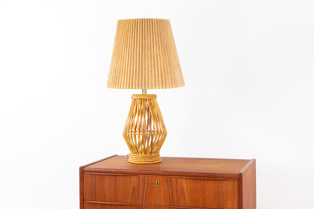 Mid-Century Modern Rattan Table Lamp (D1543)