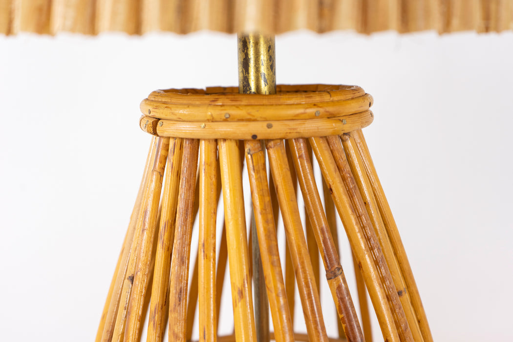 Mid-Century Modern Rattan Table Lamp (D1543)