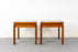 SALE - Teak & Smoked Glass Side Tables - (D1013)