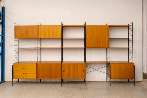Vintage German Teak & Metal Wall System by GHB - (327-049)