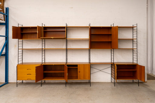 Vintage German Teak & Metal Wall System by GHB - (327-049)