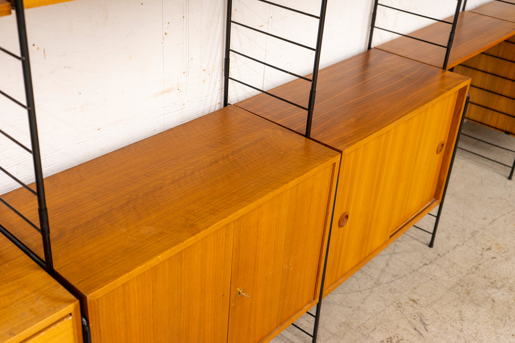 Vintage German Teak & Metal Wall System by GHB - (327-049)