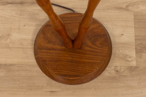 Mid Century Teak Double Stemmed Floor Lamp - (D1599)