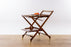 Mid Century Walnut Convertible Serving Cart  - (D1541)