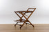 Mid Century Walnut Convertible Serving Cart  - (D1541)