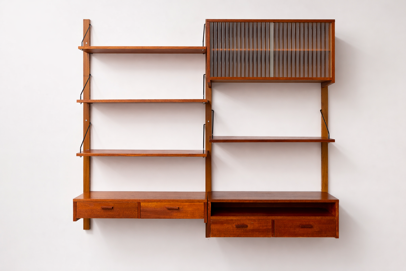 Danish Mid Century Teak Wall System - (327-012)