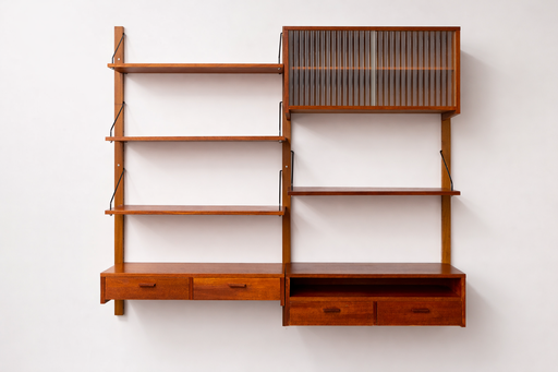 Danish Mid Century Teak Wall System - (327-012)