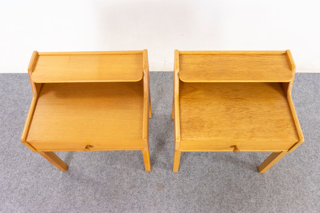 Oak Bedside Table Pair - (326-272)