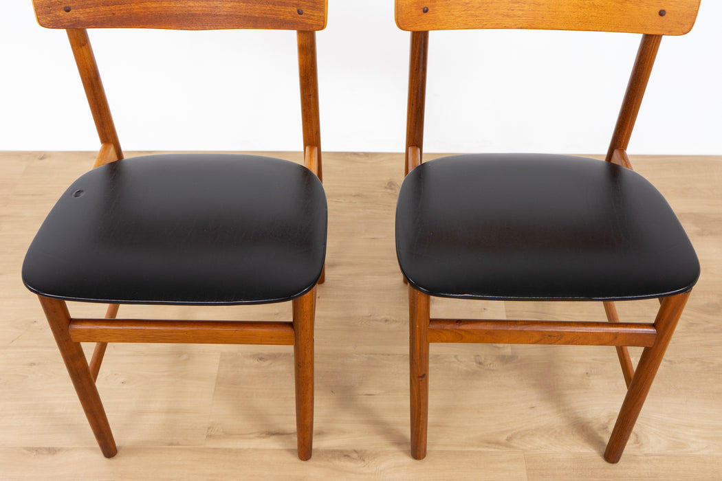 2 Danish Modern Teak & Beech Dining Chairs - (D1582)