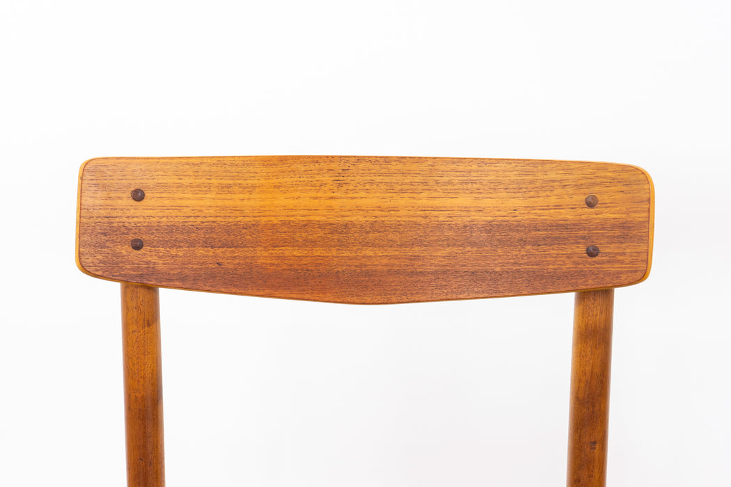2 Danish Modern Teak & Beech Dining Chairs - (D1582)